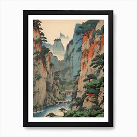 Kurobe Gorge, Japan Vintage Travel Art 4 Art Print