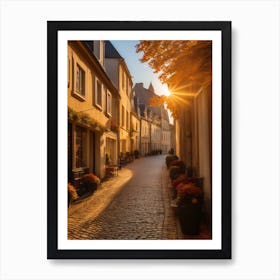 Cobblestone Street In France Art Print