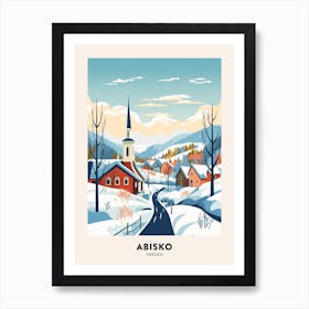 Vintage Winter Travel Poster Abisko Sweden 1 Art Print
