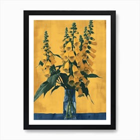 Foxglove Flowers On A Table   Contemporary Illustration 1 Art Print