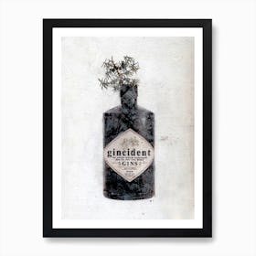 Gincident Bottle Art Print