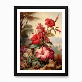 Hibiscus Flower Victorian Style 3 Art Print