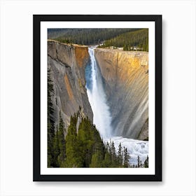 The Lower Falls Of The Yellowstone River, United States Realistic Photograph (1) Art Print