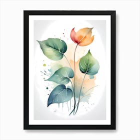 Watercolor Leaves 2 Art Print