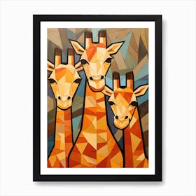 Geometric Giraffes Art Print