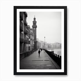 La Coruna, Spain, Black And White Analogue Photography 4 Art Print