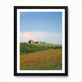 Italy Tuscany Villa 2 Oil Digital Painting Art Print