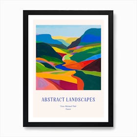 Colourful Abstract Crins National Park France 3 Poster Blue Art Print