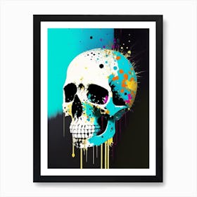 Skull With Splatter Effects Matisse Style Art Print