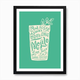 Mojito Cocktail Art Print