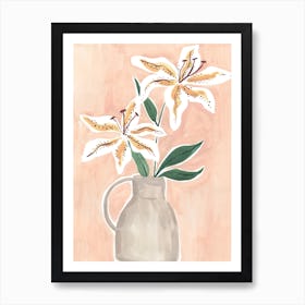 Day Lilies In A Vase Art Print