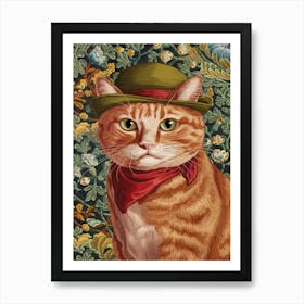 william morris Cat In A Hat Art Print