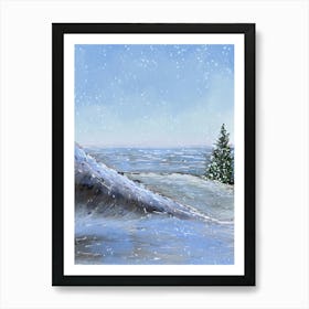 Snow Tree Snowy Winter Season Cold Ice Art Print