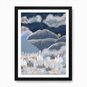 Snow Winter Scene Art Print