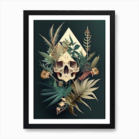 Skull With Geometric 1 Designs Botanical Art Print