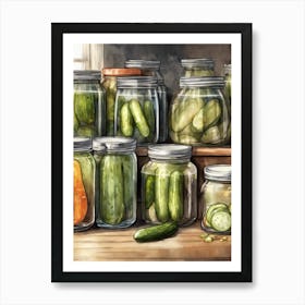 Pickles In Jars Art Print