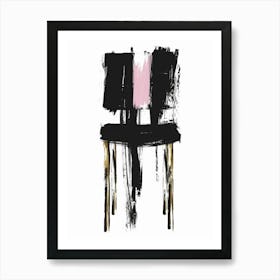 Chair In Black And Pink Art Print