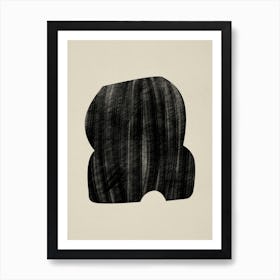 Black Bold Object On Beige 03 Art Print