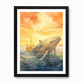 Ginkgo Toothed Beaked Whale At Sunrise Art Print