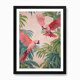 Vintage Japanese Inspired Bird Print Macaw 2 Art Print