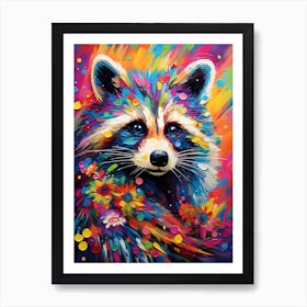 A Bahamian Raccoon Vibrant Paint Splash 2 Art Print