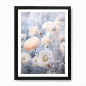 Frosty Botanical Ranunculus 3 Art Print