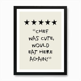 Chef Cute Rating Art Print