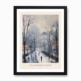 Winter City Park Poster Villa Borghese Gardens Rome 2 Art Print