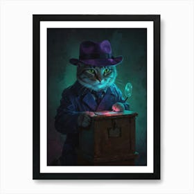 Detective Cat 2 Art Print