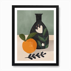 Still Life Orange Vase Art Print
