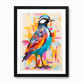 Colourful Bird Painting Lapwing 4 Art Print