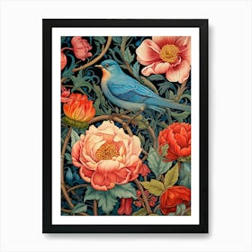 Bird And Flowers 1 Art Print