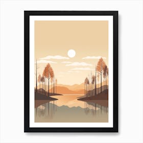 Autumn , Fall, Landscape, Inspired By National Park in the USA, Lake, Great Lakes, Boho, Beach, Minimalist Canvas Print, Travel Poster, Autumn Decor, Fall Decor 5 Art Print