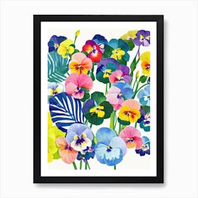 Pansy 2 Modern Colourful Flower Art Print