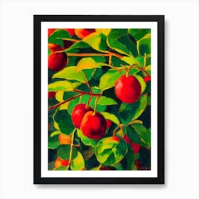 Surinam Cherry 2 Fruit Vibrant Matisse Inspired Painting Fruit Art Print