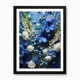 Blue Flowers 9 Art Print