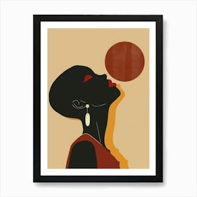 African Woman Blowing A Bubble Art Print