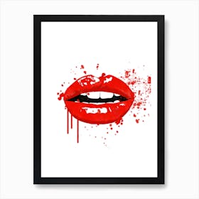 Red Lips Illustration Art Print