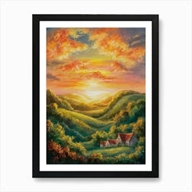 Sunset In The Countryside Poster