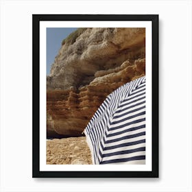 Beach Umbrella And Cliffs Summer Photography 2 Art Print