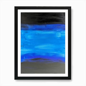 Blue And Black Abstract Painting Art Print