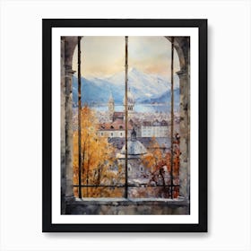 Winter Cityscape Lucerne Switzerland 1 Art Print