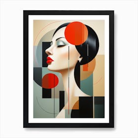 Beautiful woman - Abstract minimalist image in Bauhaus Art Print