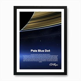 Pale Blue Dot poster, NASA Cassini, Saturn, 2013 — Space poster, science print Art Print