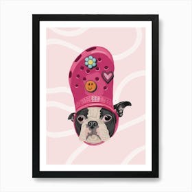 Dog In A Croc Art Print