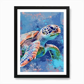 Sea Turtle Exploring The Ocean Painting 4 Art Print