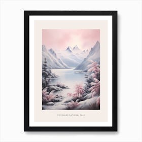 Dreamy Winter National Park Poster  Fiordland National Park New Zealand 2 Art Print