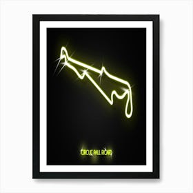 Circuit Paul Ricard France F1 Track neon Art Print