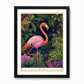 Greater Flamingo Portugal Tropical Illustration 5 Poster Art Print