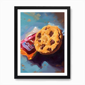 Chocolate Chip Cookie Oil Painting 6 Art Print